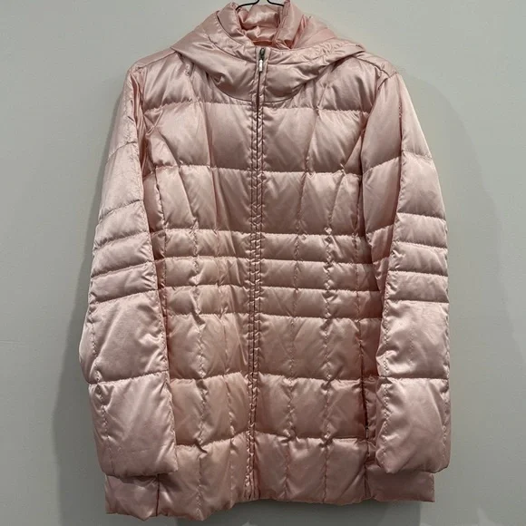Lands End Pearl Pink Down Winter Jacket, Woman’s XL - Picture 1 of 7